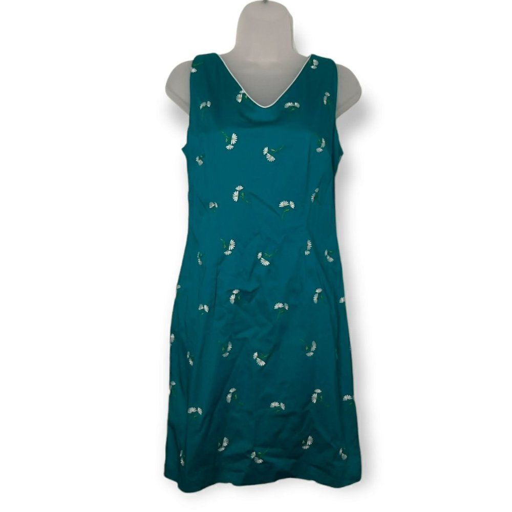 Amanda Smith Petite Y2K Floral Embroidered Dress sz 8 P